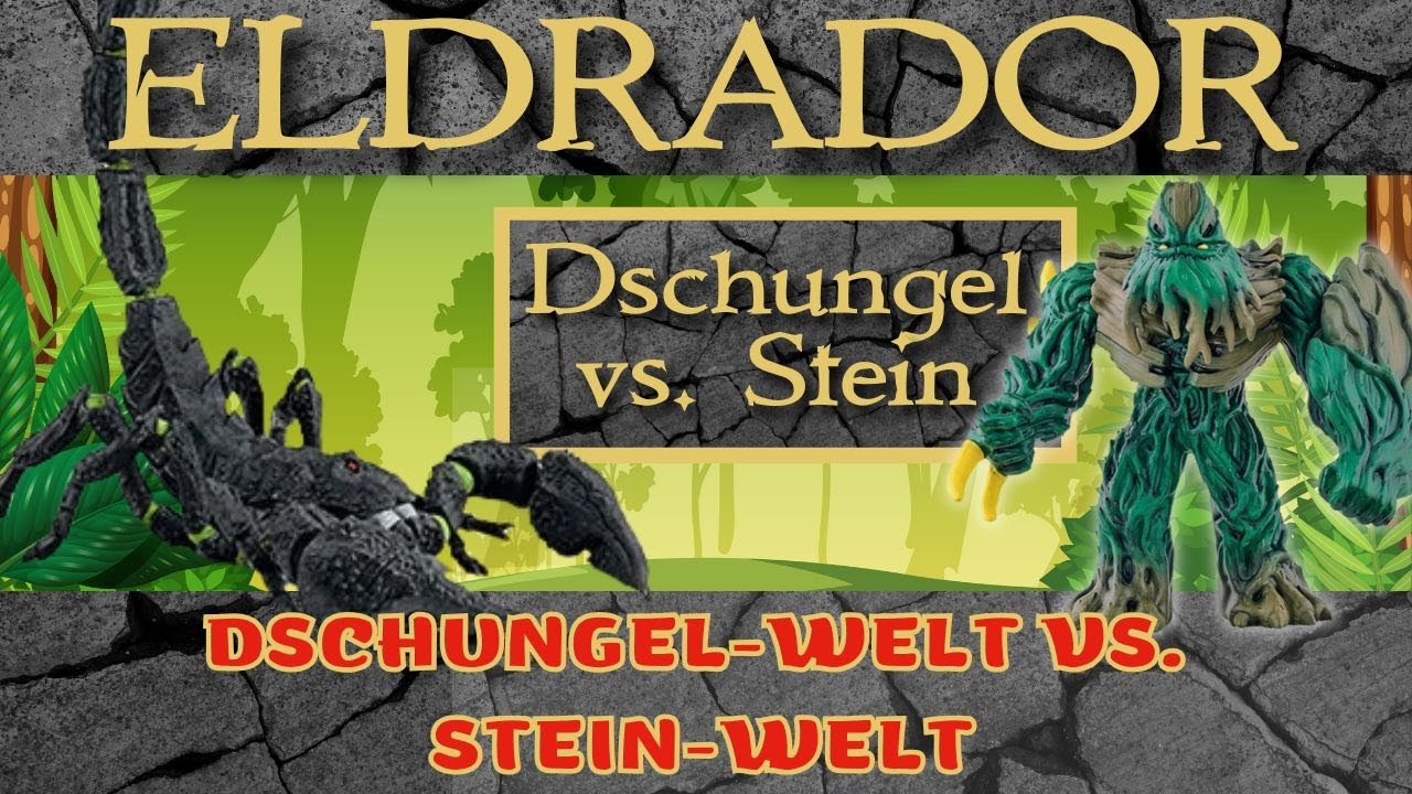 Dschungel Welt gegen Stein Welt Eldrador Schleich