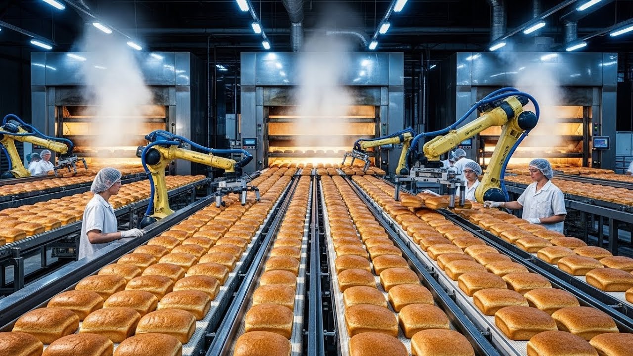 Inside a Modern Bread Factory: From Flour to Freshly Baked Loaves (Full Process)