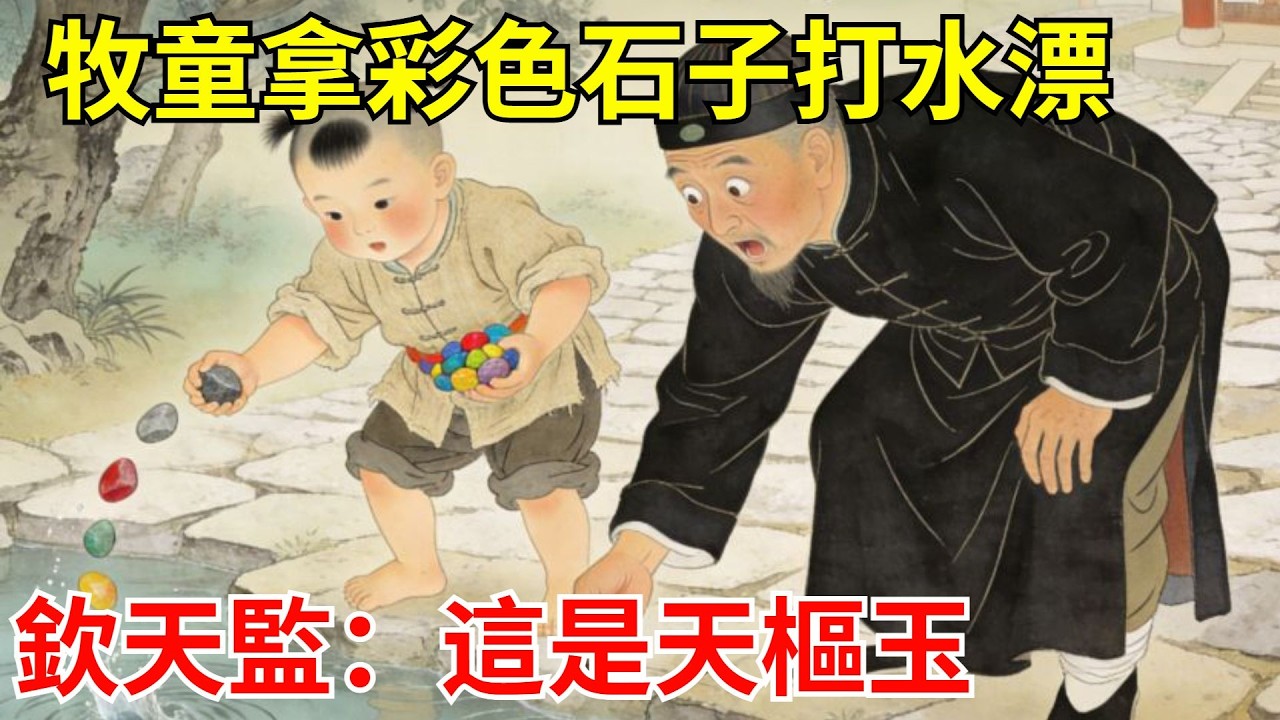 牧童拿彩色石子打水漂，村民罵他玩物喪誌。欽天監官員路過拾起一顆，手抖如篩：這是觀星臺遺失的「天樞玉」！封山，誰也不準動這河！#故事頻道#聽書#民間故事#說書#善有善報#爽文