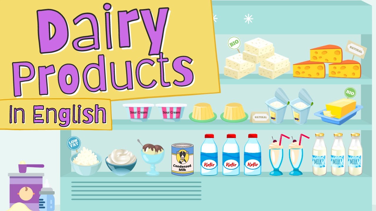 Dairy products | Learn dairy product names | Dairy product flashcards | Süt ürünleri ingilizce