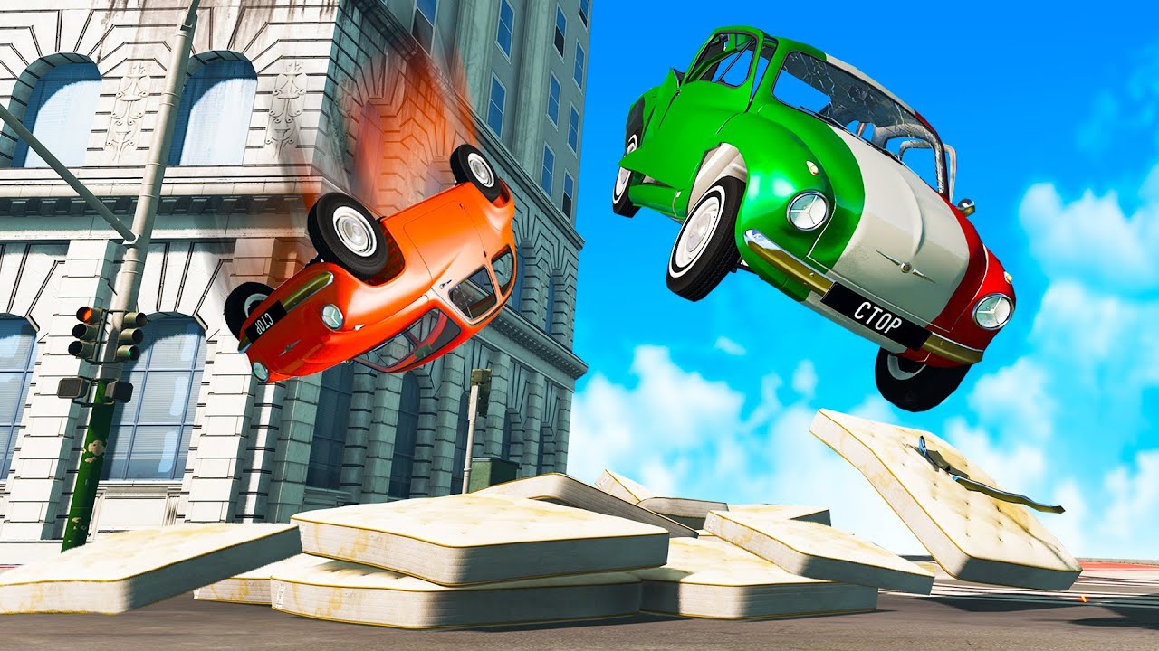 We Jumped Cars onto Mattress and It Somehow Worked in BeamNG Multiplayer!