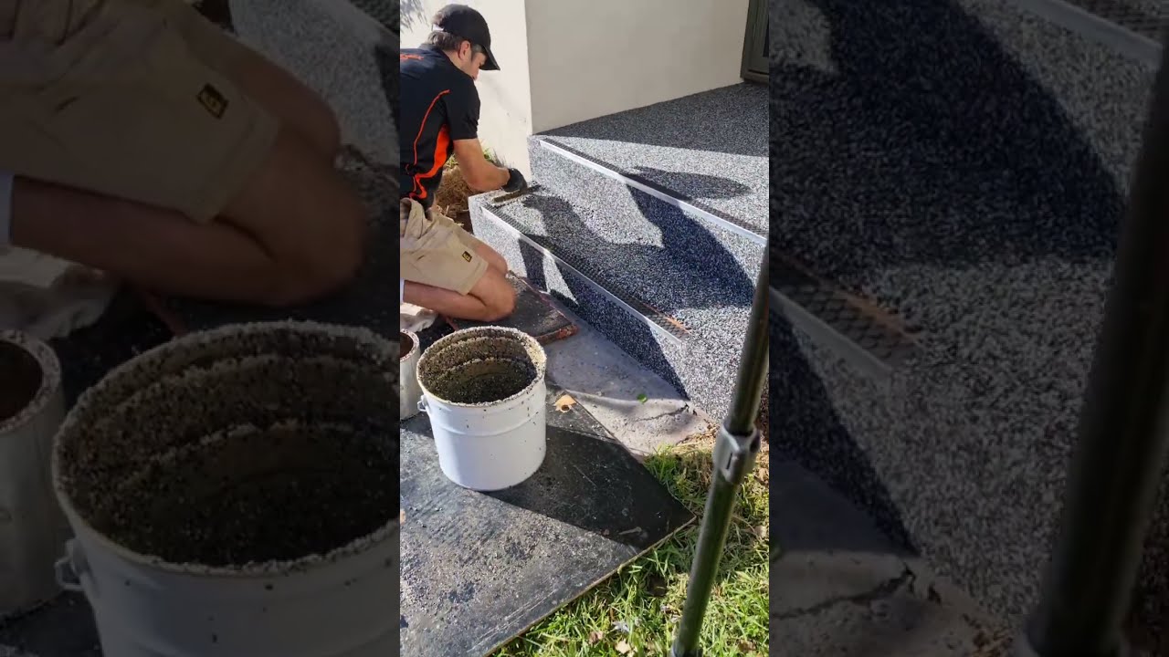 How to Install Pebble-Mix on Stairs Part 2