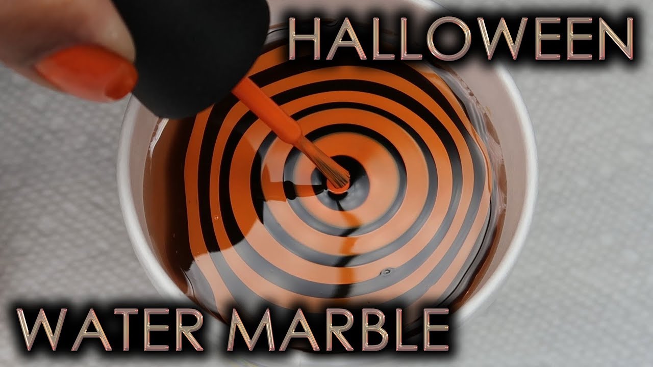 Halloween Water Marble | DIY Nail Art Tutorial