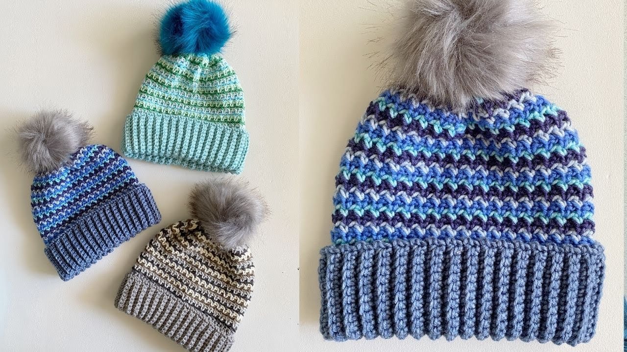 Caron Big Donut O’go Mesh Stitch Hat