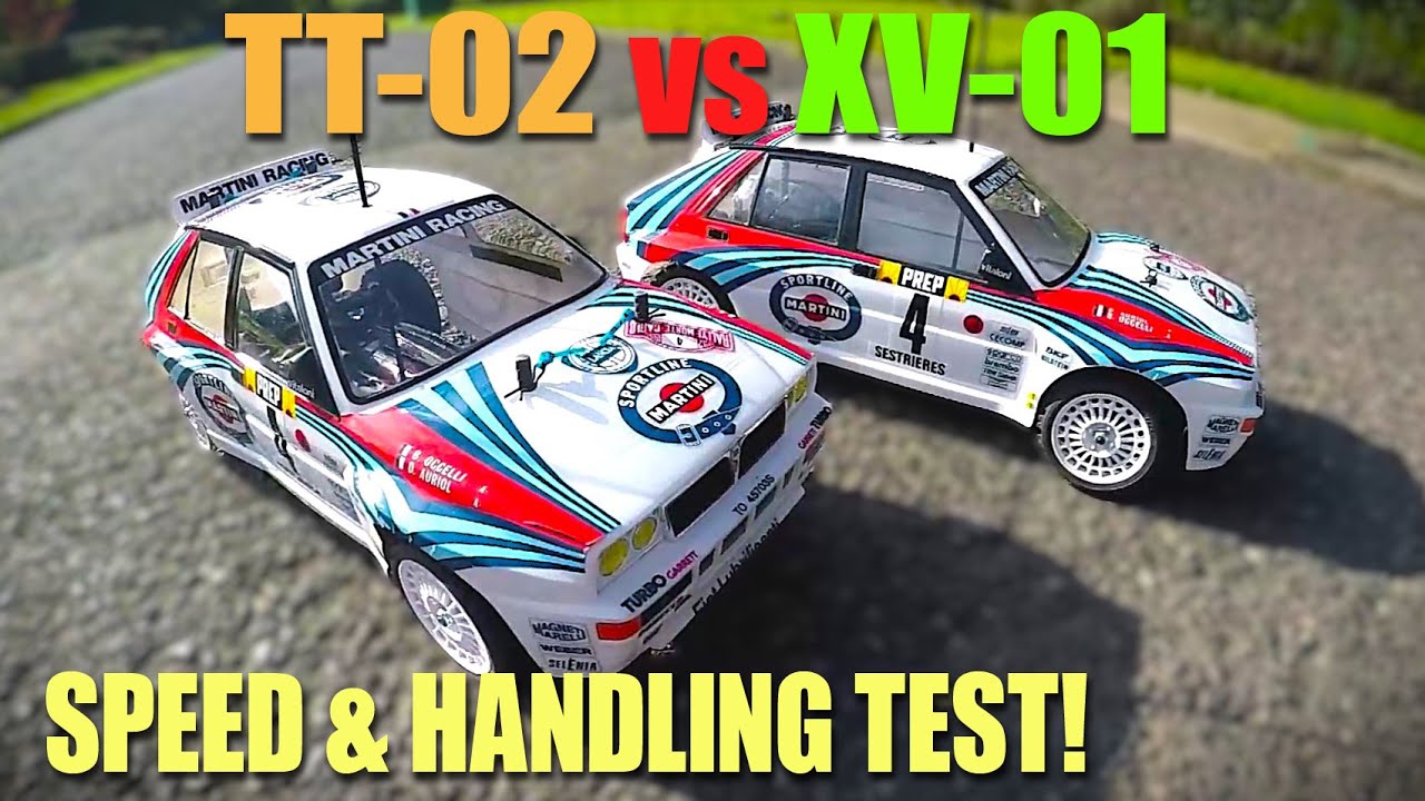 Tamiya Lancia TT-02 VS XV-01 Speed Test + Handling Test Run