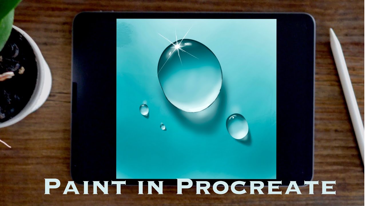 How to draw Water Drops in Procreate |iPad Painting Tutorial |Paint with Basic Brushes | The Pro Art