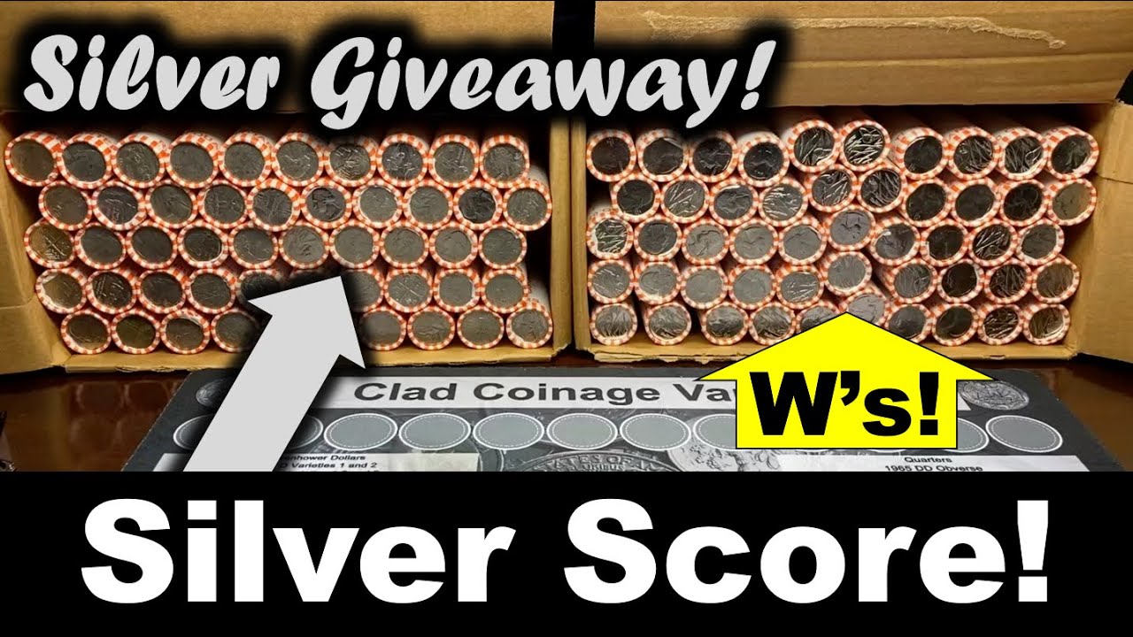Silver Score Found Coin Roll Hunting Quarters! Free Silver Giveaway!