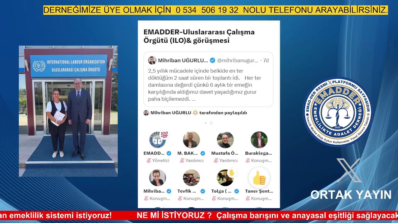 EMADDER ANKARA ZİYARETİNİN TÜM PERDE ARKASI  X PLATFORMU YOUTUBE ORTAK YAYININDA.