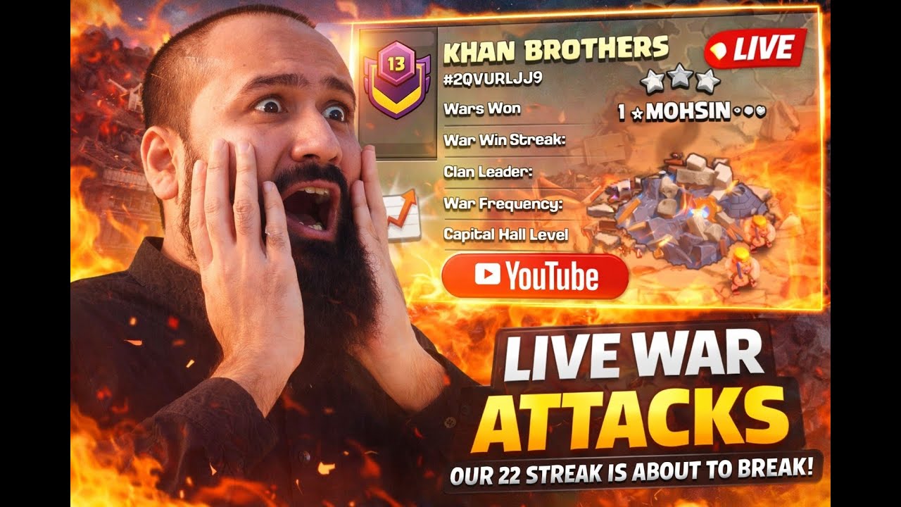 🛑 LIVE |  22 STREAK GONE | Clash of clans Live