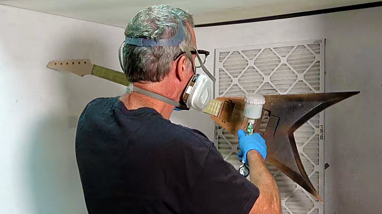 Making A V-Shaped Guitar Part 14 Painting The Guitar