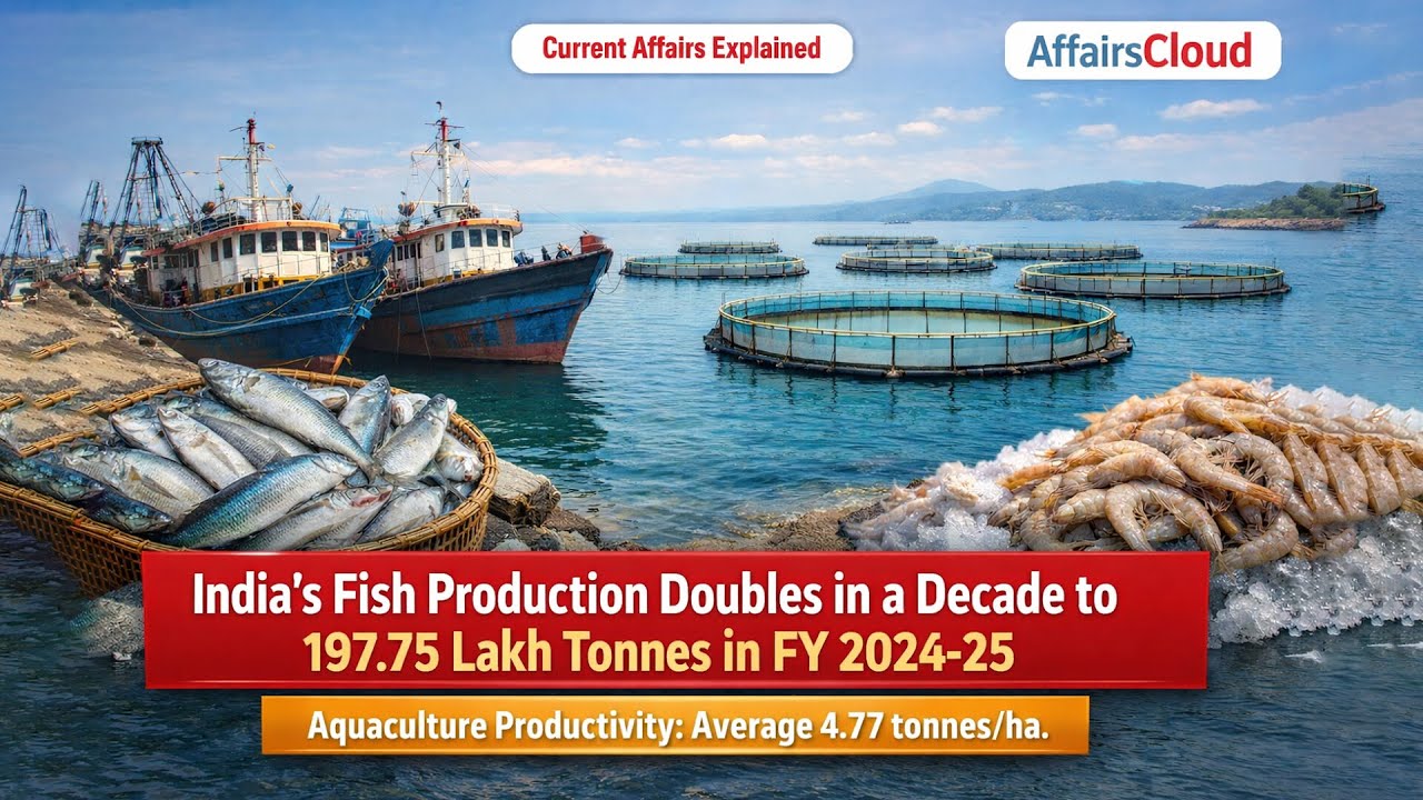 Current Affairs Explained: India Fish Production | Important Topic&mdash;January 2026| DailyCA | Bank Exam