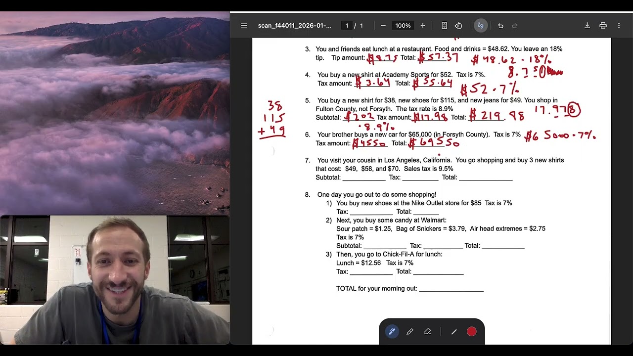 Tax and Tip Practice