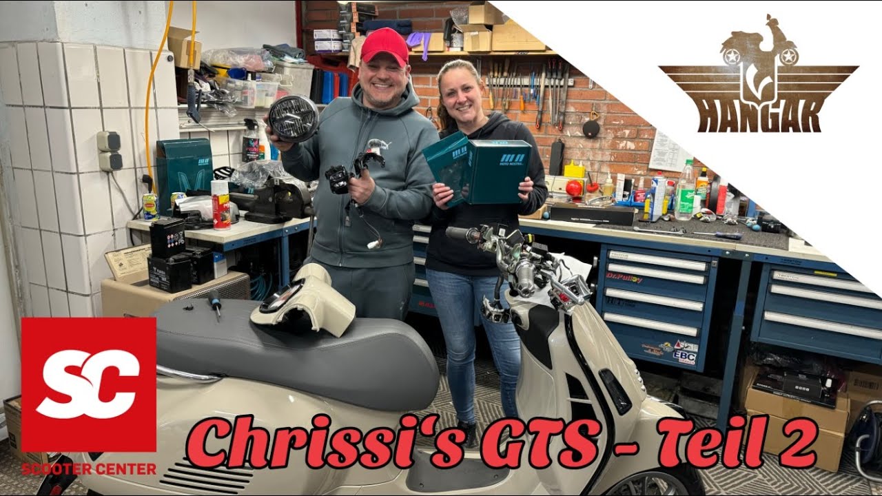 Chrissi's Vespa GTS Umbau Teil 2, Griffe, Tachorahmen, Schalltereinheiten, Scheinwerfer inkl.Ring