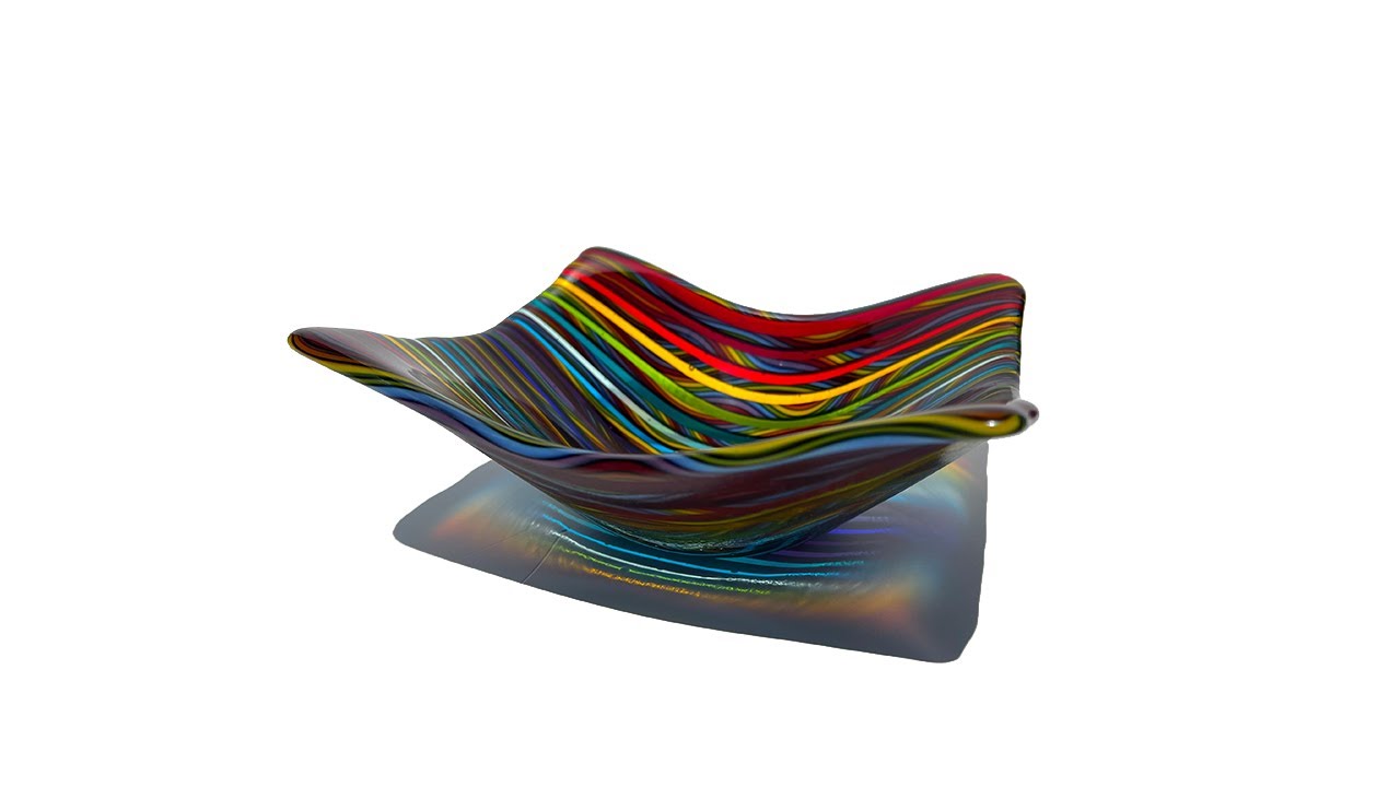 Fused Glass Eva's Rainbow Bowl