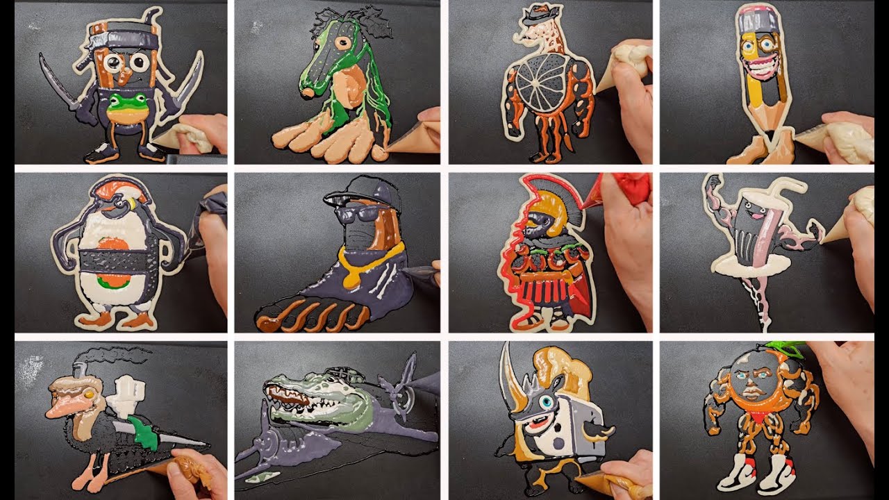 Italian Brainrot: Tung Tung Tung Assassino Boneca, Tric Trac Baraboom... Pancake art challenge