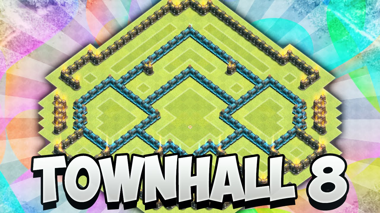 Clash of Clans - Townhall 8 (TH8) Anti-Air Farming BASE! | Air Sweeper + Dark Spell Factory