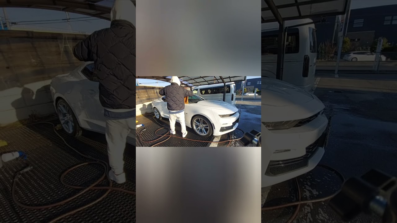 シボレーカマロを本格的に洗車！ありえないくらいヌル艶に！