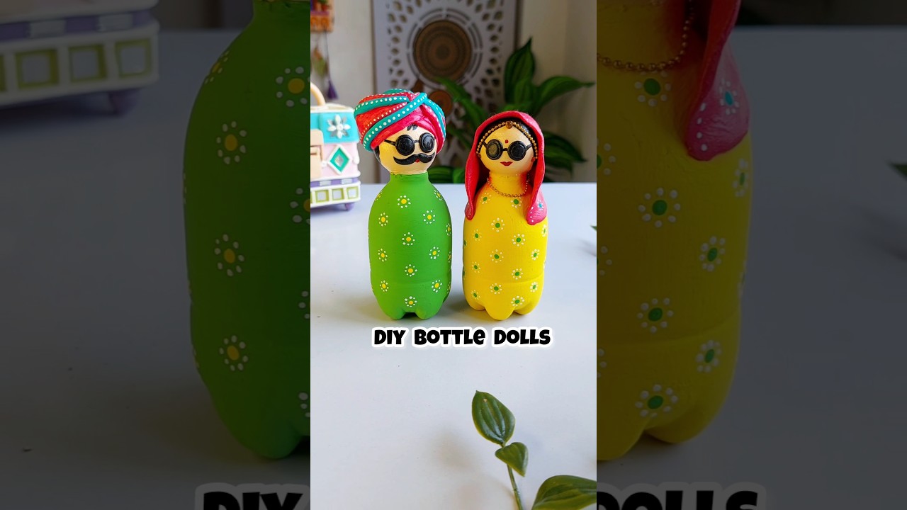 Empty Bottle Craft Rajasthani Dolls | #diy #bestoutofwaste #craft #bottle