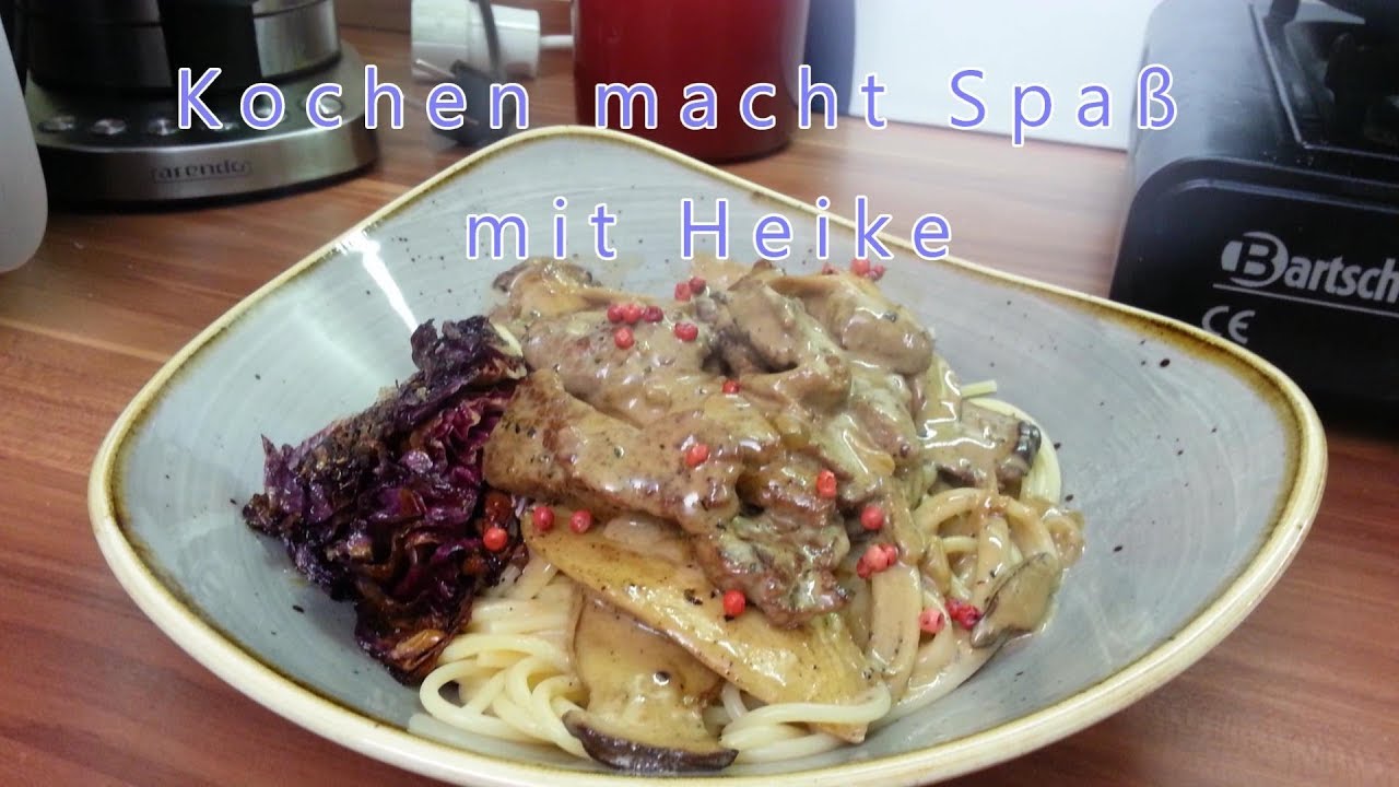 Spaghetti mit Rindfleisch-Streifen