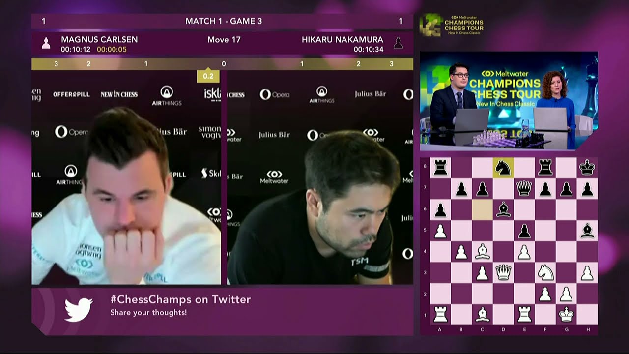 Magnus Carlsen vs Hikaru Nakamura | Game 3 | Meltwater Champions Chess Tour Rapid
