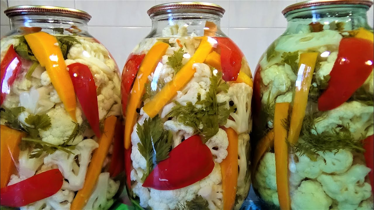 Маринованная Цветная капуста на Зиму очень вкусный Рецепт