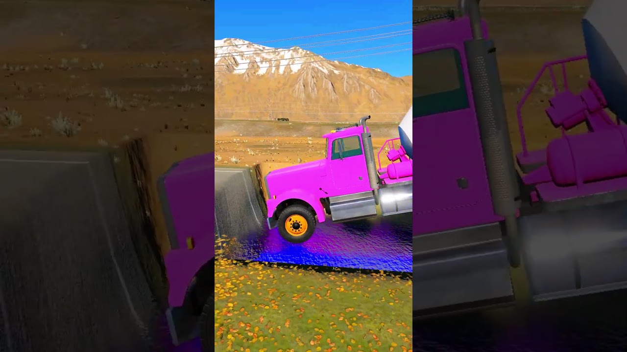 Trucks vs Patholes #82 BeamNG.Drive #carcrash #beamng #beamngdrive #beamngturbo