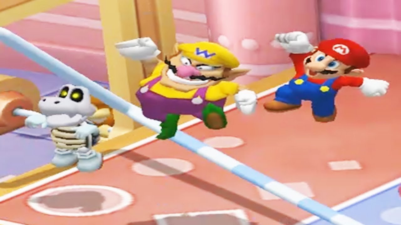 Mario Party 7 - 8 Player Ice Battle - Dry Bones Wario Mario Peach Yoshi All Mini Games (Master CPU)