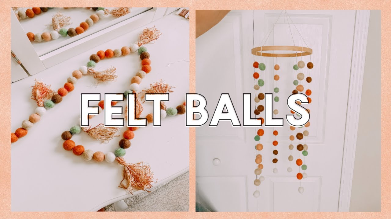 FELT BALL HOME DECOR DIYS! (tassel garland, baby mobile, rainbow wall hanging)