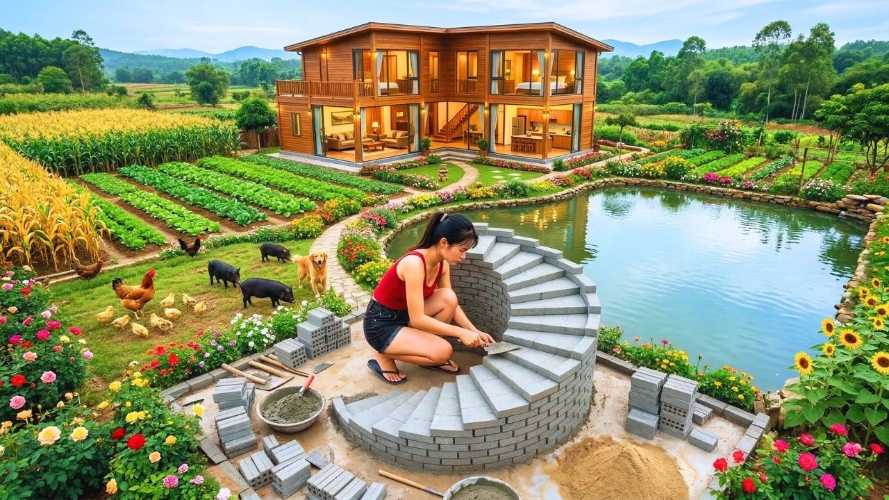 Talented Girl Hand Builds An Artistic Spiral Staircase – Forest Farm Life