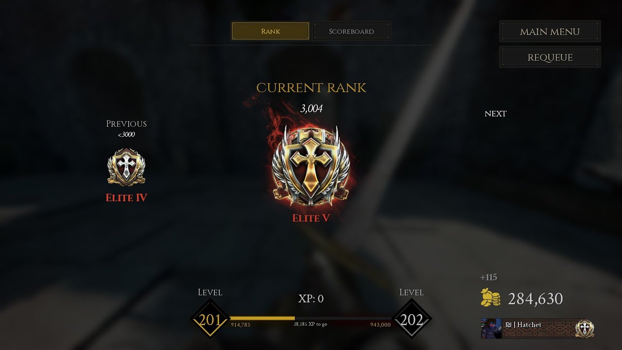 Hatchet reaches Elite 5 in Mordhau ranked