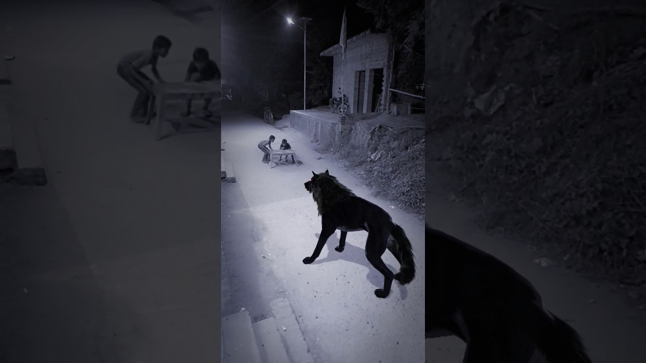 Part 4A Wolf in village #wolfsounds #relaxinwolf #wolfsong #wildlife #wolf #forest #nature #shorts