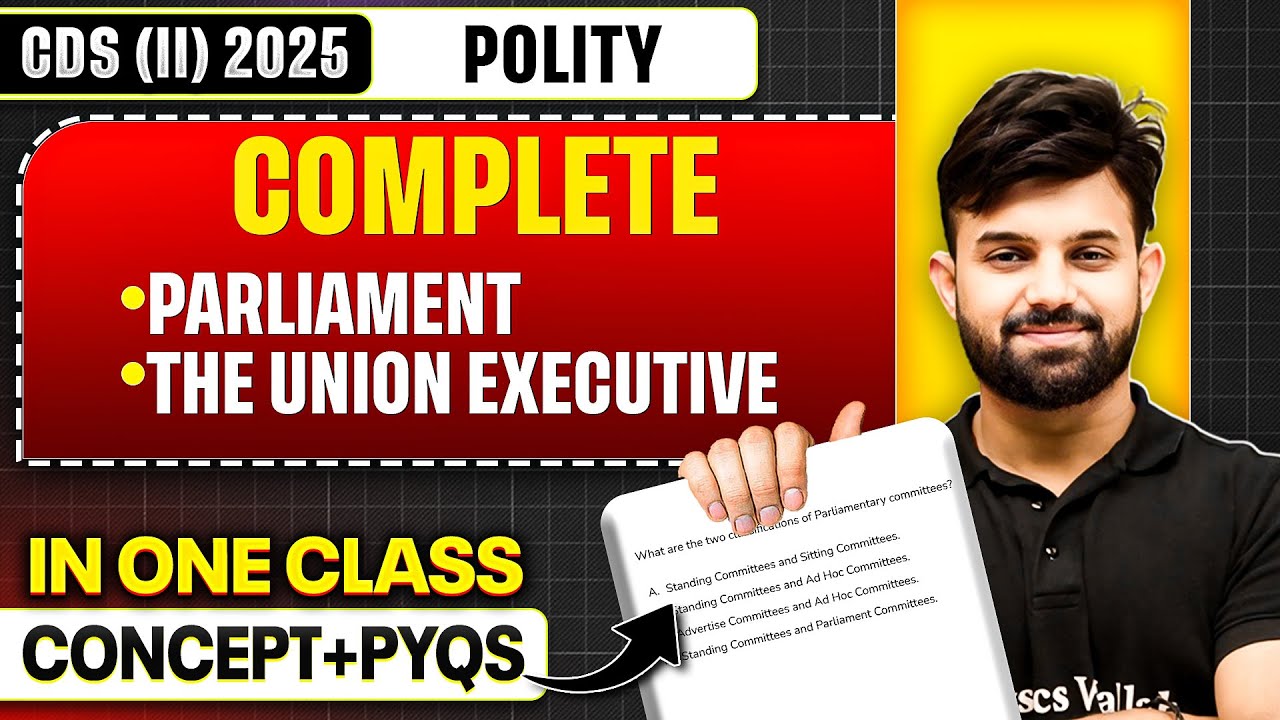 CDS Polity: Parliament and the Union Executive | Polity for CDS 2, 2025 | CDS (II) Vikrant 2025 🔥