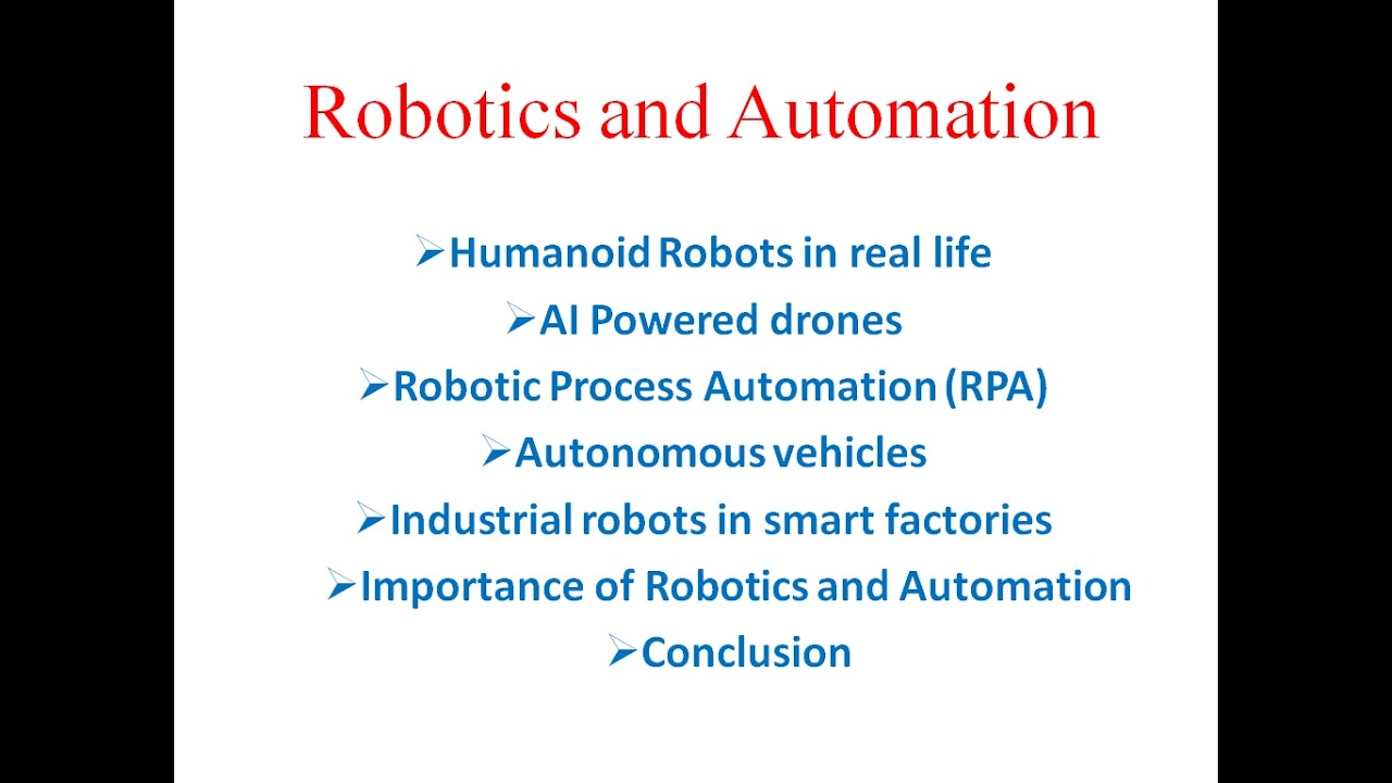 Robotics and Automation