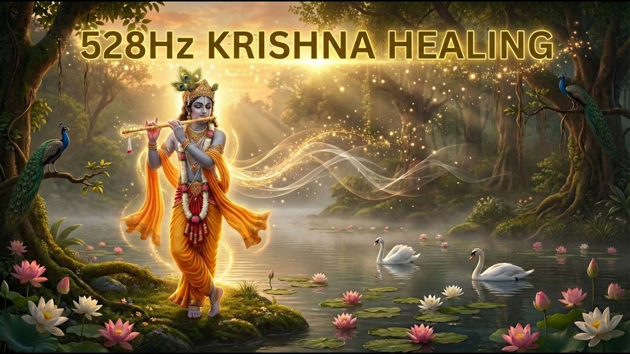 Divine Krishna Flute Healing Music | 528 Hz Deep Meditation & Positive Energy