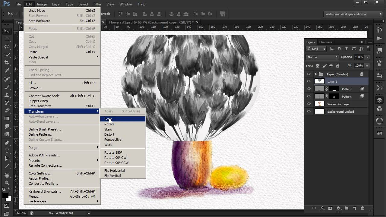 Digital Watercolor Painting in Photoshop:  Patterns & Textures