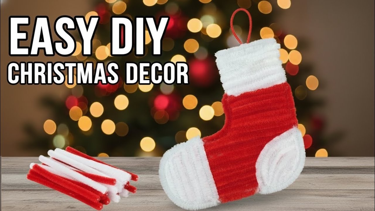 Easy Pipe Cleaner Christmas Stocking! 🎄