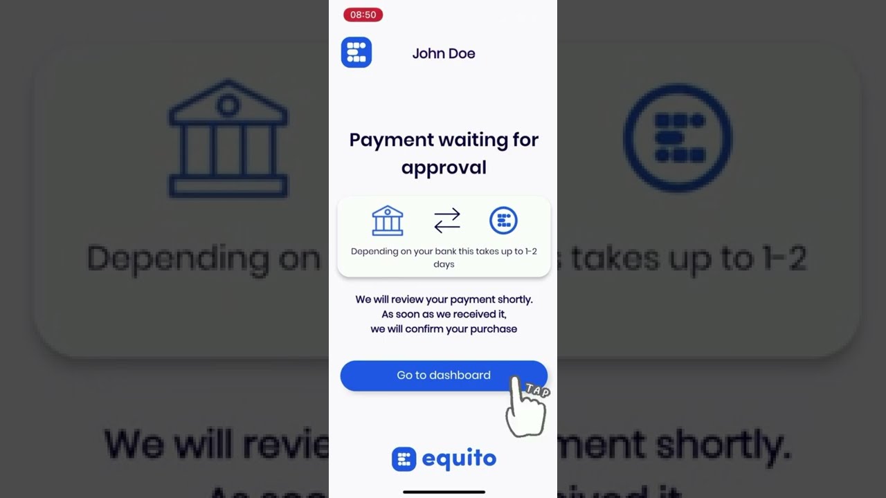 Invest in real-estate in 1 minute with Equito App. Payment by bank transfer.