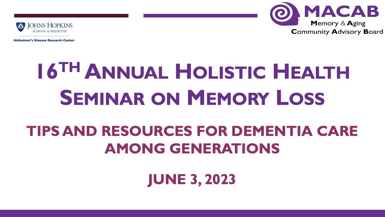 16th Annual Holistic Health Seminar on Memory Loss