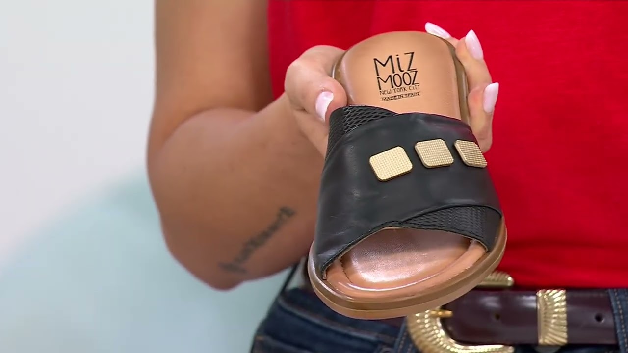 Miz Mooz Leather Slide Sandals - Sookie on QVC