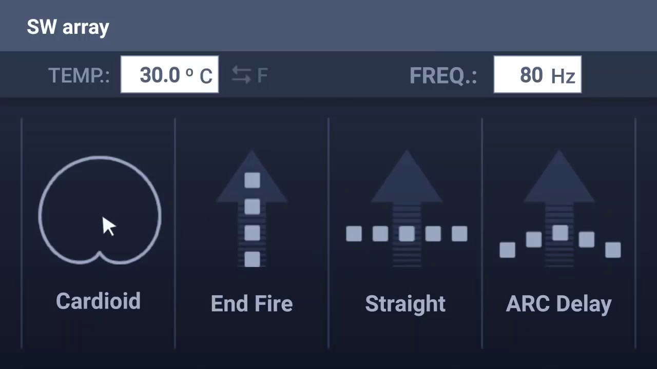Tutorial SW array - Cardioid, End Fire, Straight, ARC Delay / Physical