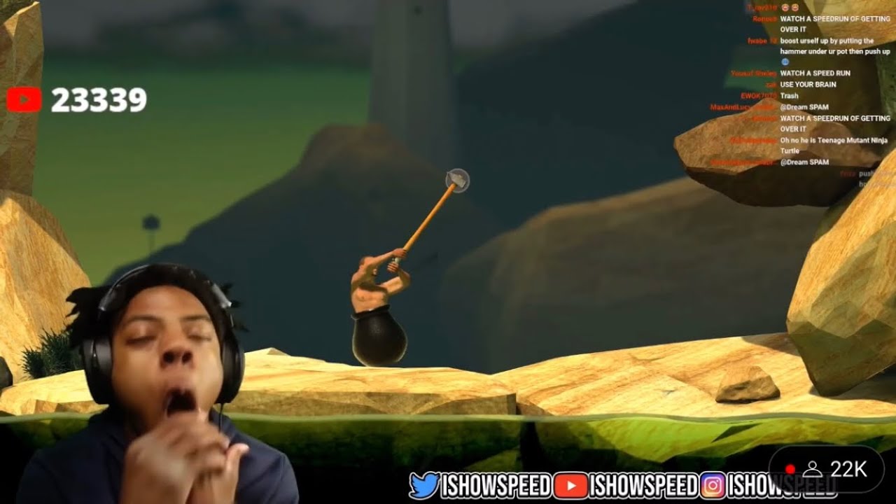 ISHOWSPEED RAGES PLAYING “GETTING OVER IT” (SO FUNNY😭)