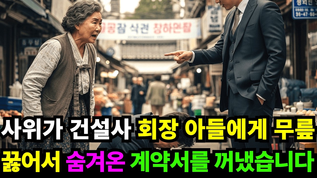 사위가 건설사 회장 아들에게 무릎 꿇어서 30년간 숨겨왔던 계약서를 꺼냈습니다.