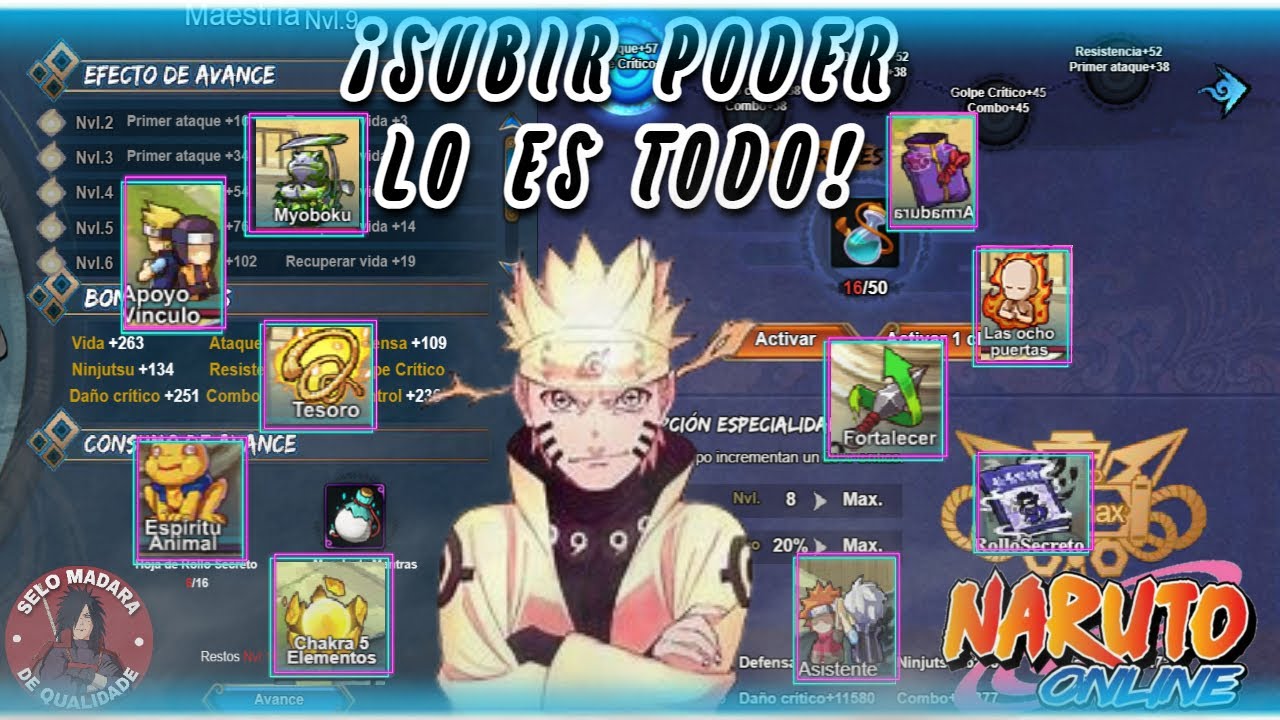 GUÍA PARA NUEVOS JUGADORES PARTE 2.0 ( COMO SUBIR PODER Y PA ) │NARUTO ONLINE