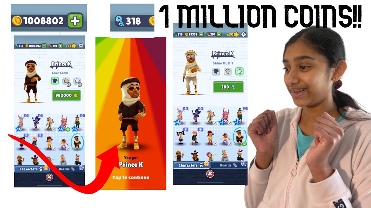 Spending 1 MILLION Coins In Subway Surfers **Getting Prince K**