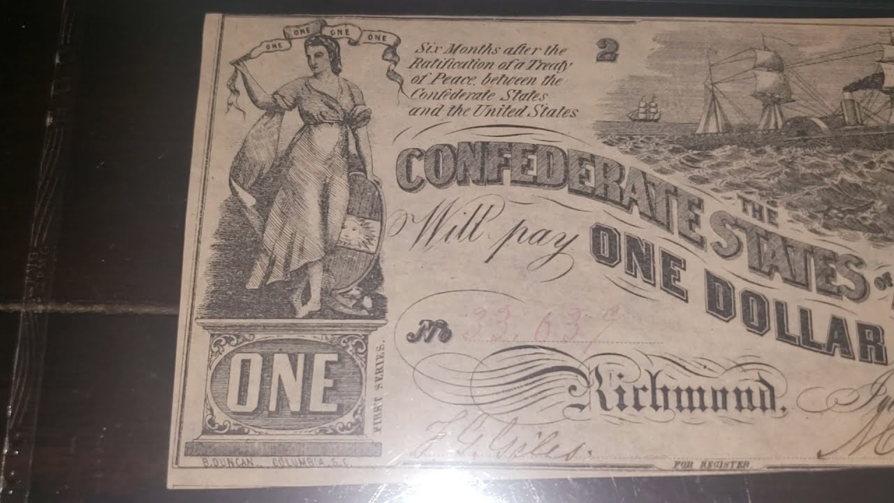 1862 $1 Confederate States of America