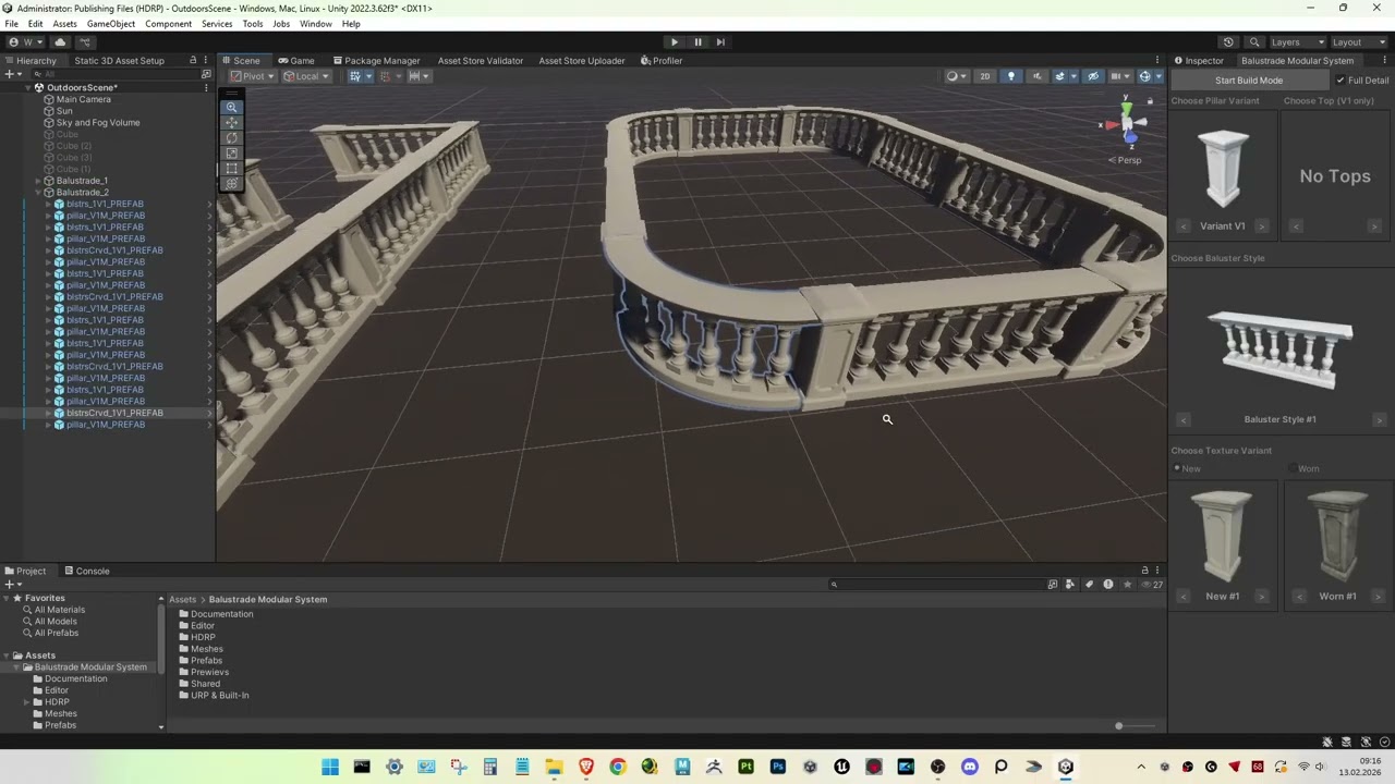 Balustrade Modular System - Build Walkthrough Tutorial (Unity Asset)