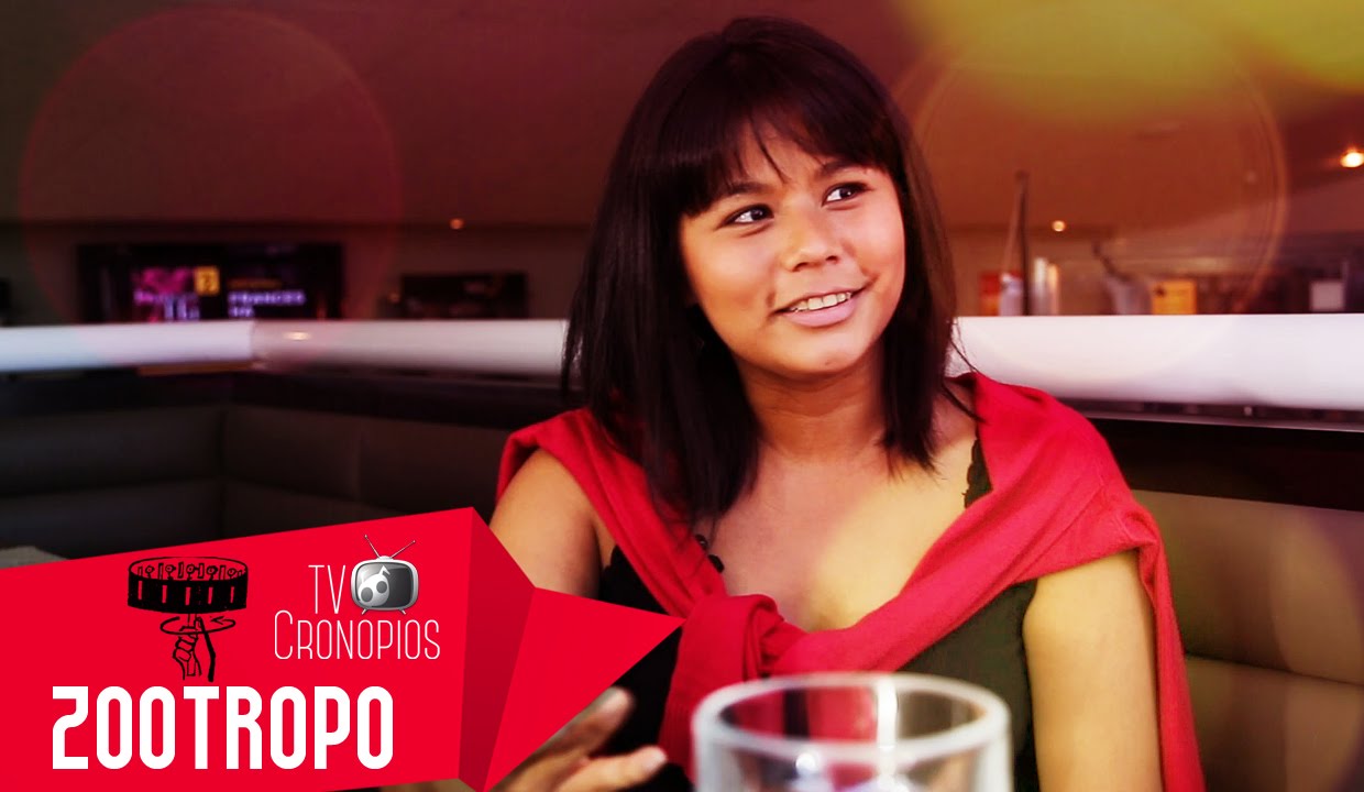 Eunice Baía, estrela do filme Tainá,  no programa Zootropo
