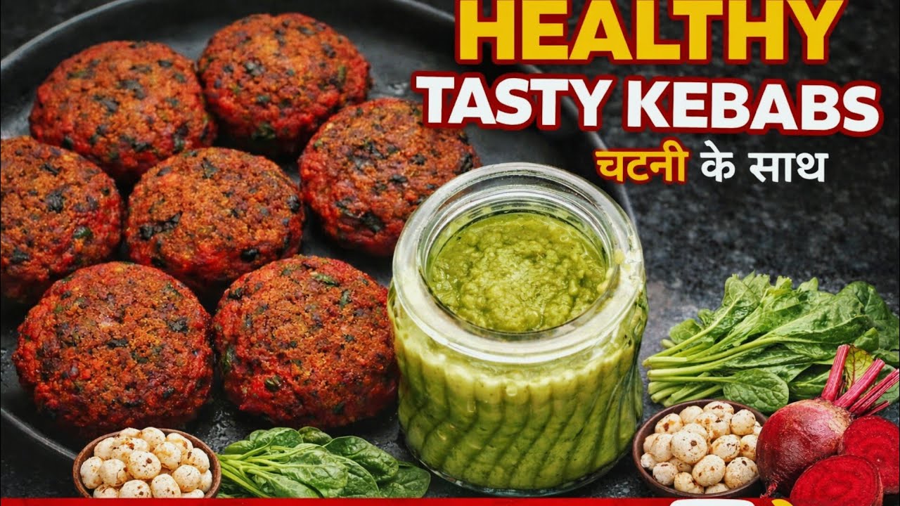 पालक मखाना चुकंदर कबाब रेसिपी | Crispy Healthy Kabab | Easy Evening Snack @VegFoodCookery 