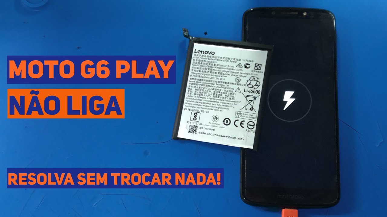 Motorola Moto G6 Play não liga e não carrega.