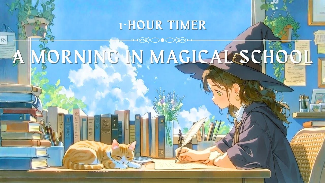𝐀 𝐌𝐨𝐫𝐧𝐢𝐧𝐠 𝐢𝐧 𝐌𝐚𝐠𝐢𝐜𝐚𝐥 𝐒𝐜𝐡𝐨𝐨𝐥 ▶ 1-hour Timer with Lo-Fi Music for Productivity, Study & ADHD
